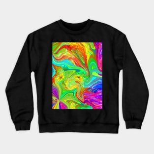 Bold Bright Colorful Swirly Psychedelic Pattern Crewneck Sweatshirt